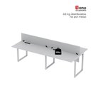 Ver imagem 7 de Plataforma Dupla Escrivaninha Tub Corporativa Light 4 Lugares 200cm Industrial Cinza