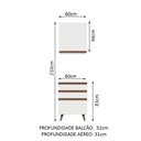 Ver imagem 3 de Kit Armário de Cozinha Aéreo e Balcão com 3 Gavetas 60 cm Branco Reims Madesa