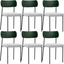 Ver imagem 1 de Kit 06 Cadeiras Estofadas para Sala de Jantar Melina L02 Facto Verde Musgo Bouclê Cinza - Lyam Decor