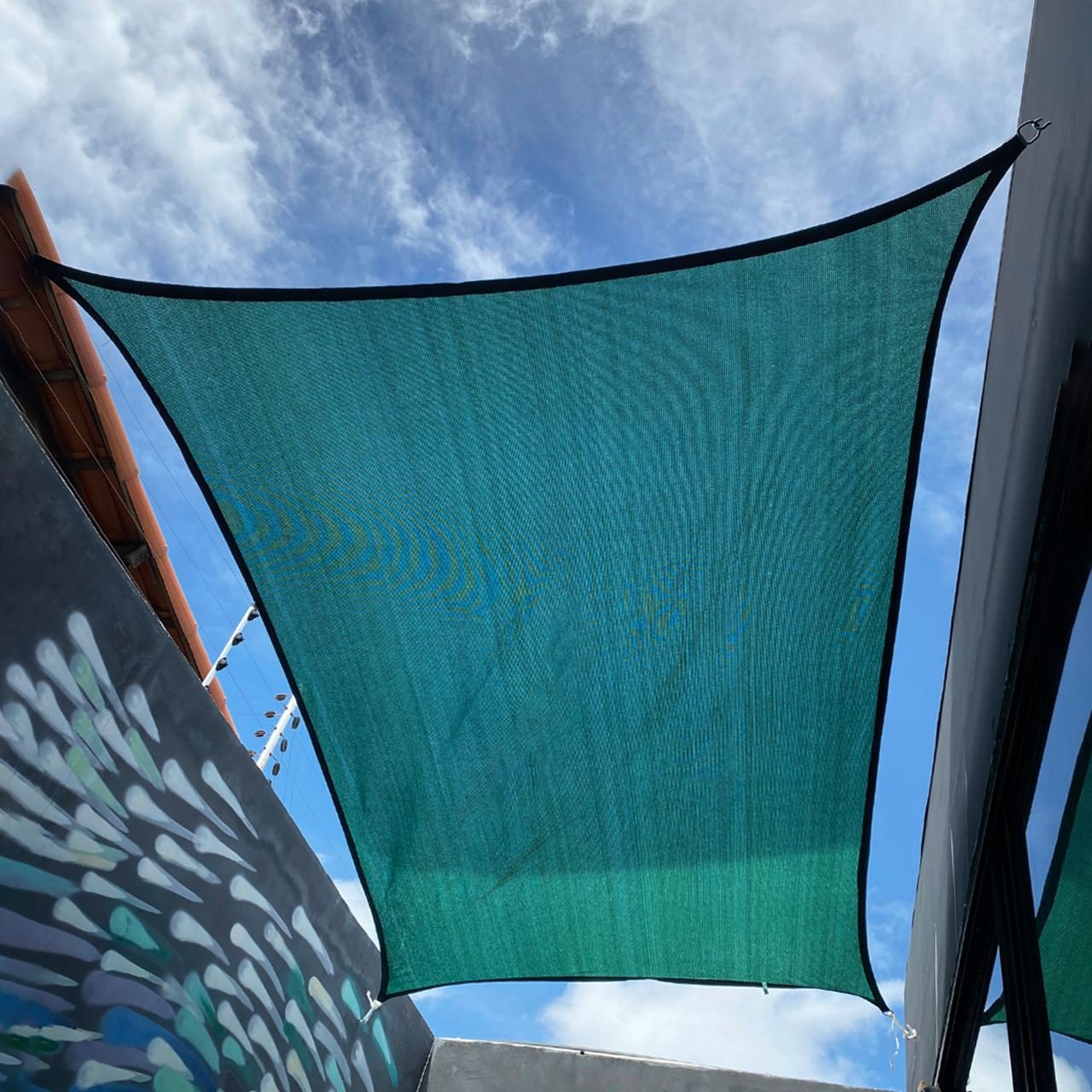 Tela Toldo Sombreamento Sun Shade Noronha UV 3X3 - SES-0010 - Verde escuro - Cor - 2