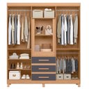 Ver imagem 2 de Guarda Roupa Casal New Fusion Casal 10 Portas Freijó Titanium - Móveis Albatroz