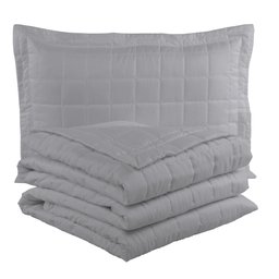 Cobre Leito Soft Solteiro 2pçs:Cinza - 1