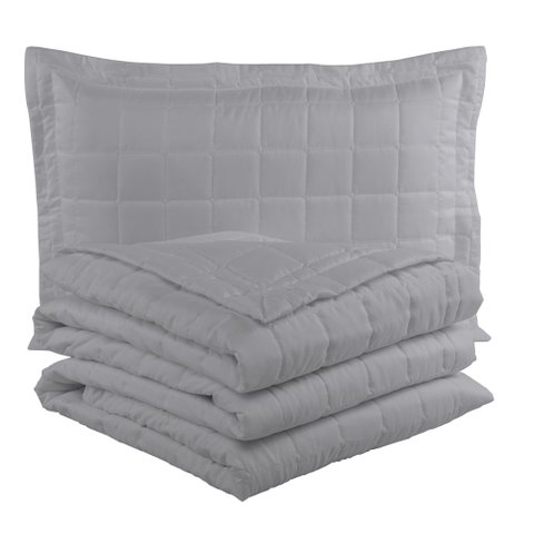 Cobre Leito Soft Solteiro 2pçs:Cinza