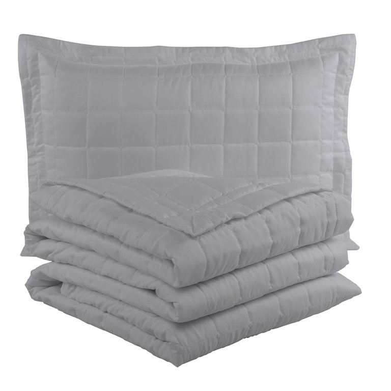 Cobre Leito Soft Solteiro 2pçs:Cinza