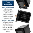 Ver imagem 2 de Forno Quadrado 30x35x50 Chapa 2mm Tampa Vidro 1301 Metalmig