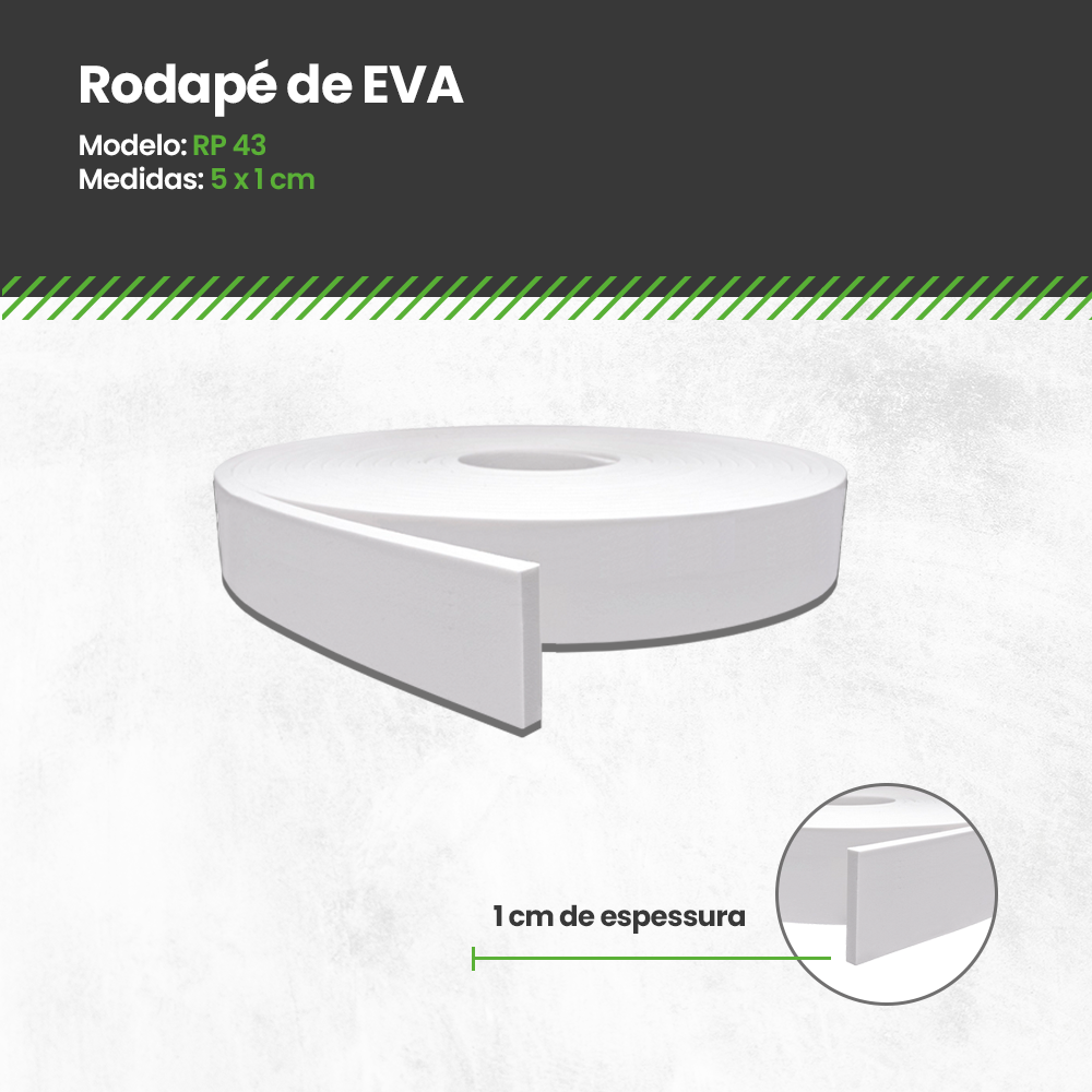 Rodapé Autocolante Eva Flexível 5x1cm - 15 Metros + Brinde - 4