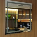 Ver imagem 4 de Espelho Decorativo de Luxo 80x80cm | Iluminado Led Frio 6000k | Touch Screen | Jateado |