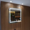 Ver imagem 5 de Espelho Decorativo de Luxo 80x80cm | Iluminado Led Frio 6000k | Touch Screen | Jateado |
