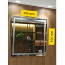 Ver imagem 6 de Espelho Decorativo de Luxo 80x80cm | Iluminado Led Frio 6000k | Touch Screen | Jateado |
