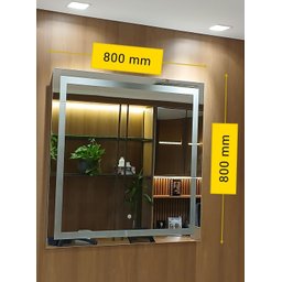 Espelho Decorativo de Luxo 80x80cm | Iluminado Led Frio 6000k | Touch Screen | Jateado | - 6