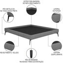 Ver imagem 3 de Cama Casal Queen com Cabeceira 165cm Pés Metálicos Elisa S05 Veludo Cinza - Mpozenato