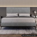 Ver imagem 7 de Cama Casal Queen com Cabeceira 165cm Pés Metálicos Elisa S05 Veludo Cinza - Mpozenato
