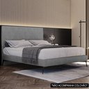 Ver imagem 2 de Cama Casal Queen com Cabeceira 165cm Pés Metálicos Elisa S05 Veludo Cinza - Mpozenato