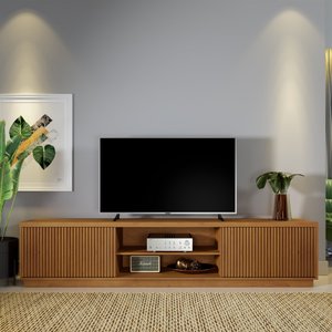Rack Para Tv Até 75 Polegadas Valencia 2 Portas Ripadas 1,80 cm Cor Naturalli