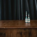 Ver imagem 5 de Dupla Vaso Decorativo de Mesa Garrafa Tulipa Azul e Palha Marrakesh