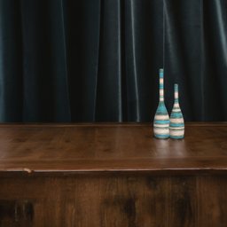 Dupla Vaso Decorativo de Mesa Garrafa Tulipa Azul e Palha Marrakesh - 5