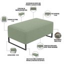 Ver imagem 3 de Puff Decorativo Sala De Estar Cléo 90cm Base De Ferro Preto W01 Bouclê Oliva - Lyam Decor