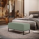 Ver imagem 2 de Puff Decorativo Sala De Estar Cléo 90cm Base De Ferro Preto W01 Bouclê Oliva - Lyam Decor