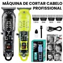 Ver imagem 4 de Super Máquina de Cortar Cabelo Profissional sem Fio Visor Led Lâmina Titânio Aço 306