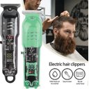 Ver mais imagens de Super Máquina de Cortar Cabelo Profissional sem Fio Visor Led Lâmina Titânio Aço 306