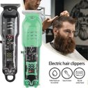 Ver mais imagens de Super Máquina de Cortar Cabelo Profissional sem Fio Visor Led Lâmina Titânio Aço 306