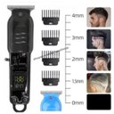 Ver imagem 7 de Super Máquina de Cortar Cabelo Profissional sem Fio Visor Led Lâmina Titânio Aço 306
