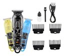 Ver imagem 6 de Super Máquina de Cortar Cabelo Profissional sem Fio Visor Led Lâmina Titânio Aço 306