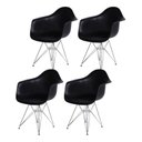 Ver imagem 1 de Kit 4 Poltronas com Braço Base Cromada Eames Dkr