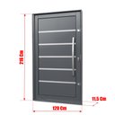 Ver imagem 4 de Porta Pivotante Alumínio Lambril Premium c/Pux.Dir. Elite Cinza 216x120 Brimak