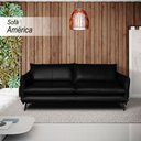 Ver imagem 2 de Sofá Decorativo Sala de Estar América 4 Lugares 260cm Couro Preto - Mozzelar