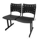 Ver imagem 1 de Cadeira Iso Pp Rp Longarina 2 Lugares Preta
