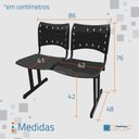 Ver imagem 3 de Cadeira Iso Pp Rp Longarina 2 Lugares Preta
