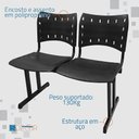 Ver imagem 4 de Cadeira Iso Pp Rp Longarina 2 Lugares Preta