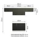 Ver imagem 4 de Armário de Cozinha Compacta 280cm Branco/Preto Agata Madesa 02
