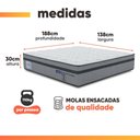 Ver imagem 2 de Colchão Casal Probel Molas Ensacadas Euro In 138x188x30cm Guarda Costas Stone Branco/Cinza
