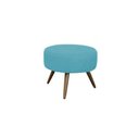 Ver imagem 5 de Kit Namoradeira + 2 Poltronas Decorativa Aurora + Puff Redondo Suede Azul Tifany Pés Madeira Ms Deco