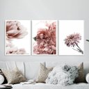 Ver imagem 2 de Kit 3 Quadros Fotos Flores Tons Rosê 33x24cm:moldura Preta