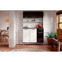 Ver imagem 1 de Kit de Cozinha Compacta Dona Maria C/ 6 Portas e 1 Gaveta 105cm Branco/preto - Bertolini