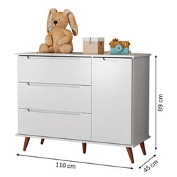 Comoda Infantil Lunna 100% Mdf Estilo Retrô - Branca - 2