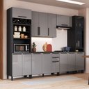 Ver imagem 1 de Cozinha Completa Diamante 13 Portas 3 Gavetas com Vidro Chumbo/titanio - Indékes