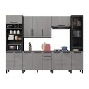 Ver imagem 2 de Cozinha Completa Diamante 13 Portas 3 Gavetas com Vidro Chumbo/titanio - Indékes