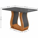 Ver imagem 4 de Conjunto Mesa de Jantar com 4 Cadeiras Estofadas e Tampo de Vidro 120x80x80cm Cinza