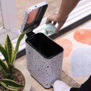 Ver imagem 4 de Lixeira retangular de metal com pedal granilite 5L - Oikos