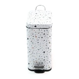 Lixeira retangular de metal com pedal granilite 5L - Oikos - 5