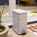 Ver imagem 1 de Lixeira retangular de metal com pedal granilite 5L - Oikos