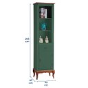 Ver imagem 5 de Estante para Sala 2 Prateleiras 1 Gaveta 1 Porta Pés Luiz Xv 60104 Linz Móveis - Verde/imbuia Glazer