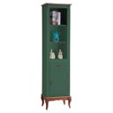 Ver imagem 1 de Estante para Sala 2 Prateleiras 1 Gaveta 1 Porta Pés Luiz Xv 60104 Linz Móveis - Verde/imbuia Glazer