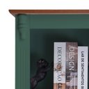 Ver imagem 2 de Estante para Sala 2 Prateleiras 1 Gaveta 1 Porta Pés Luiz Xv 60104 Linz Móveis - Verde/imbuia Glazer