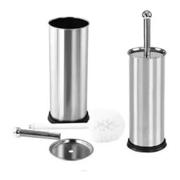 Kit Lixeira Com Pedal Inox 5 Litros + Escova Sanitária Inox - 7