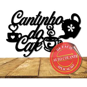 Painel Decorativo Cantinho do café Chaleira Mdf Placa Preto